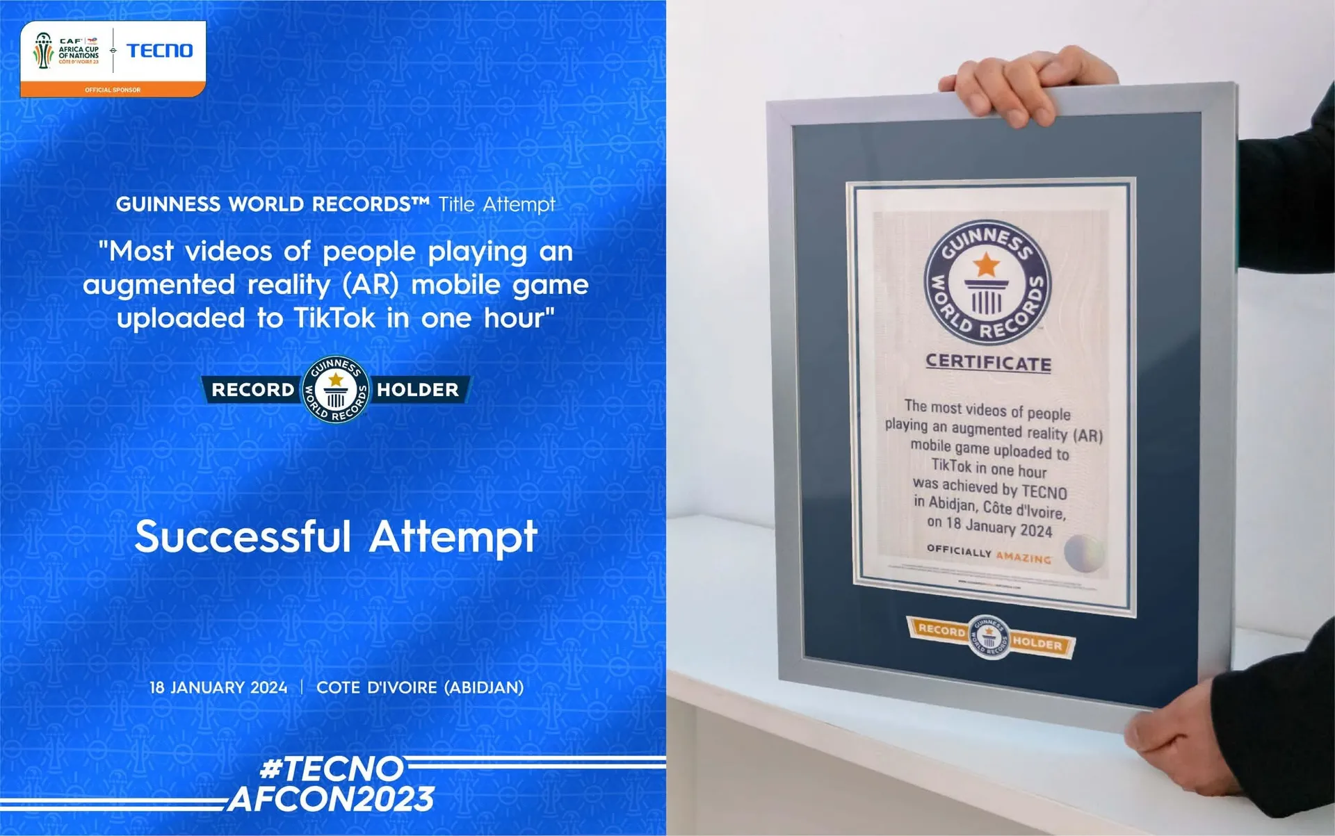 TECNO × TikTok: A Guinness World Record at AFCON 2023